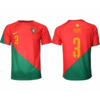 Camiseta Portugal Pepe #3 Primera Equipación Replica Mundial 2022 mangas cortas